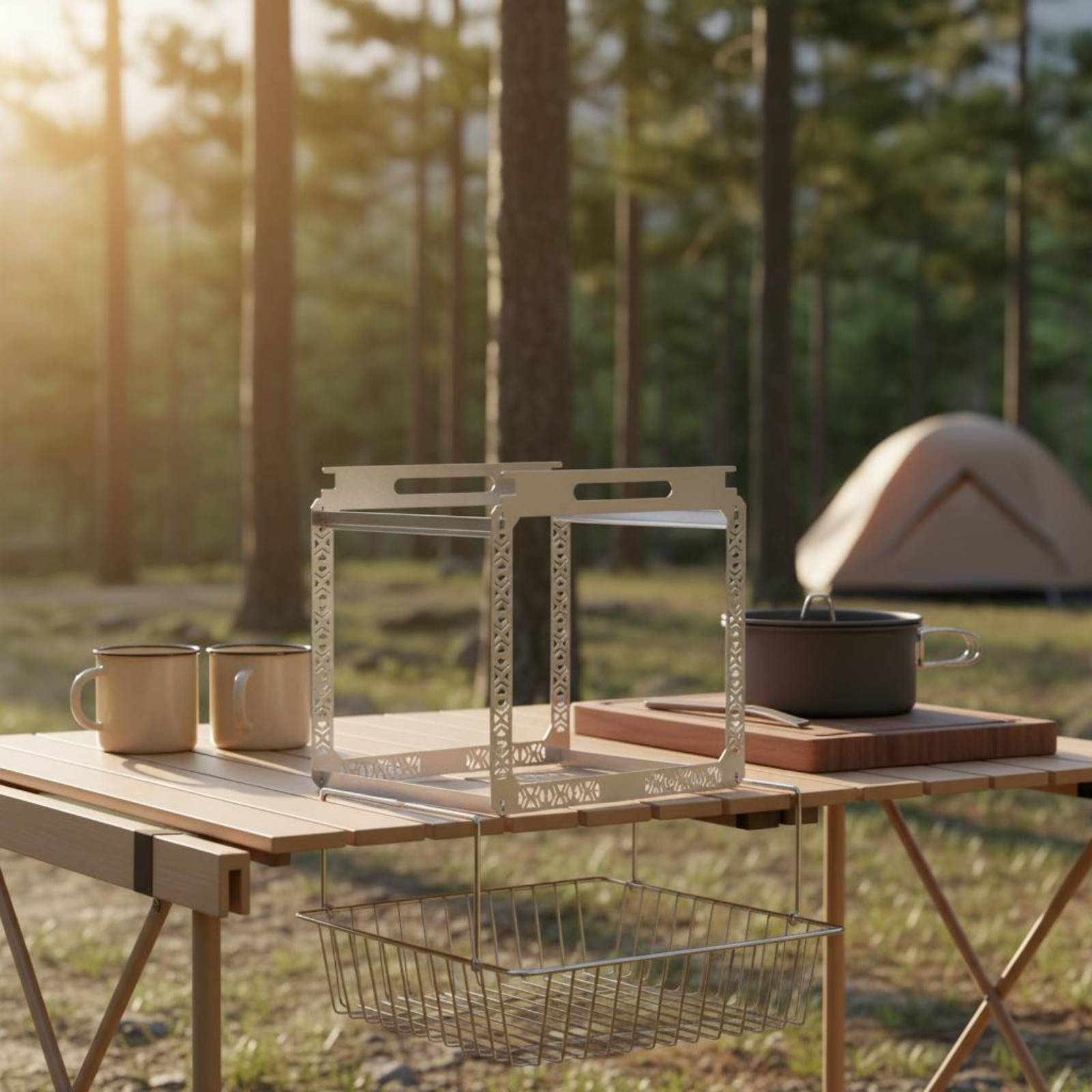 Outdoor Camping Table - IGT Hanging Rack Rust Resistant IGT