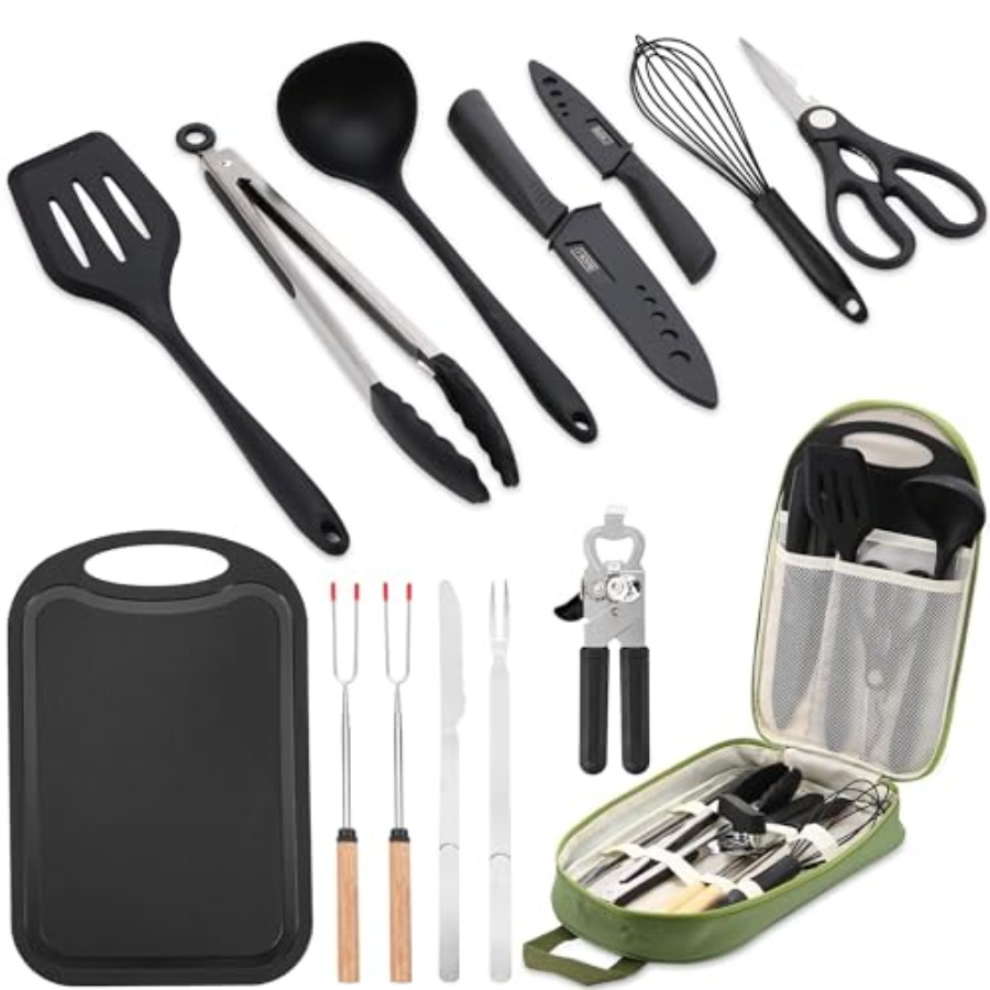 Outdoor Camping Utensils - Camping Essentials Cookware Cooking Utensils Set