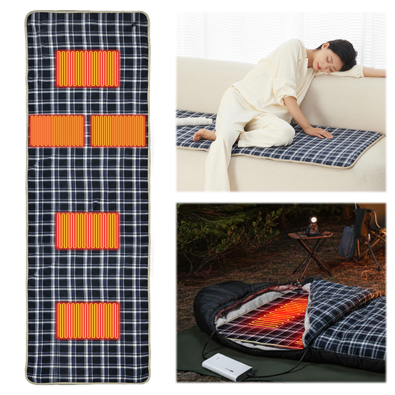 Outdoor Camping Zone - Camping Heating Sleeping Pad with 5