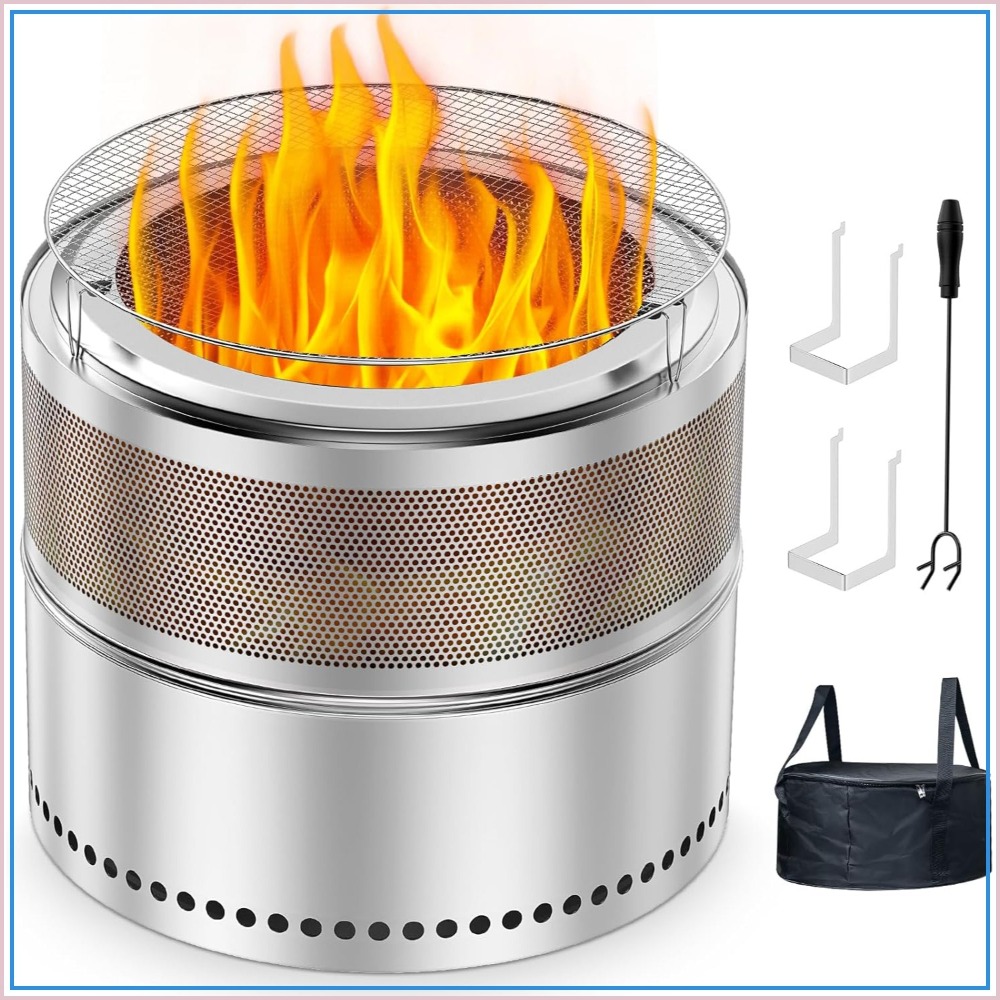 Outdoor Camping Grill - Smokeless Fire Pit Outdoor, 20 Inch