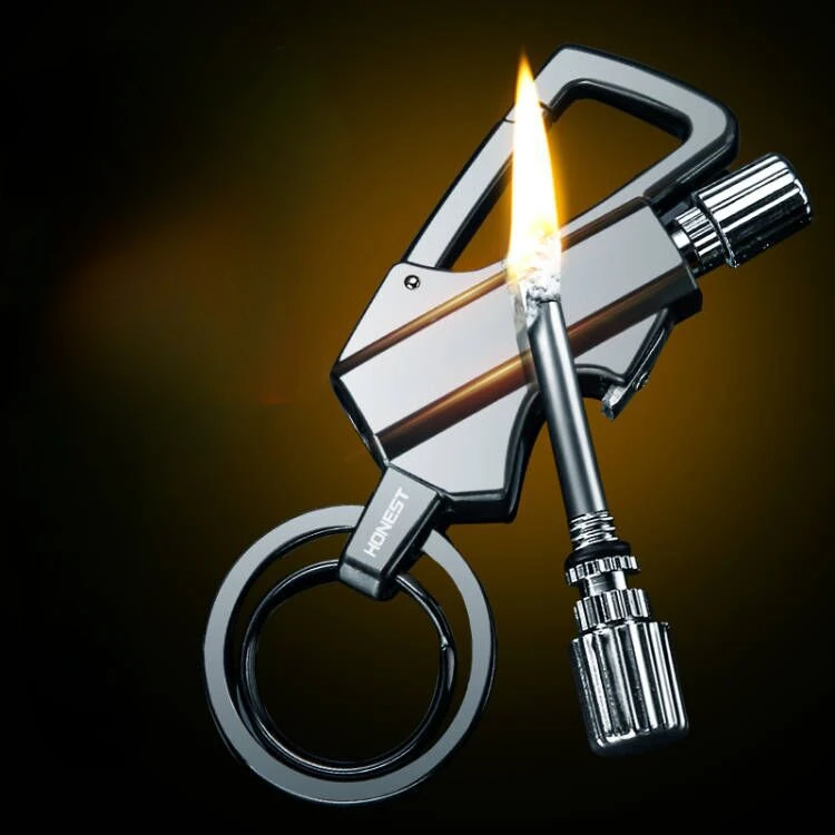 Outdoor Windproof Lighter - Outdoor Multifunctional Portable Match Keychain, Refillable