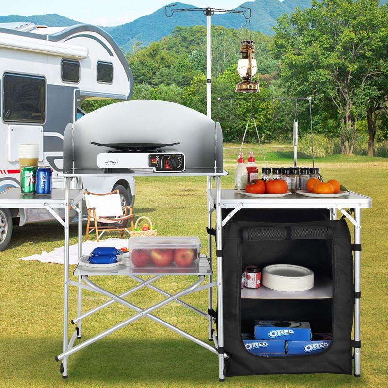 Camping Kitchen Table, Folding – обзор и цена Outdoor Camping Kitchen Setup