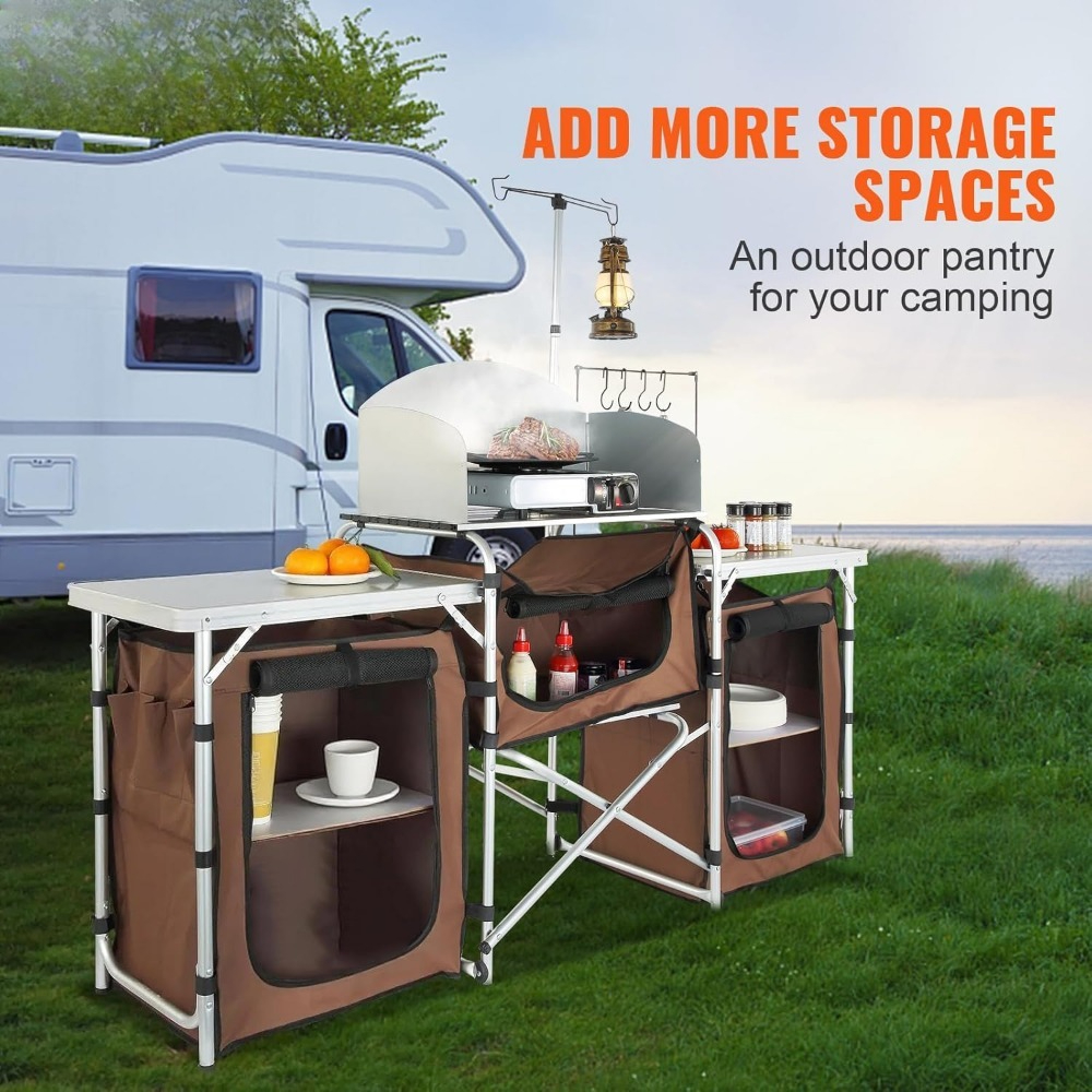 Folding Camping Kitchen Table  – обзор и цена Outdoor Camping Kitchen Setup