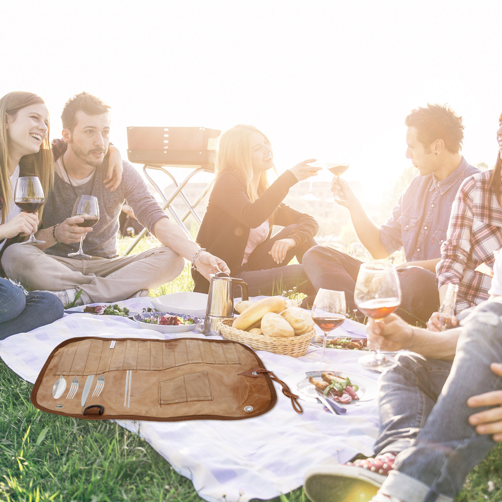Portable Canvas Roll Up Utensi – обзор и цена Outdoor Camping Utensils