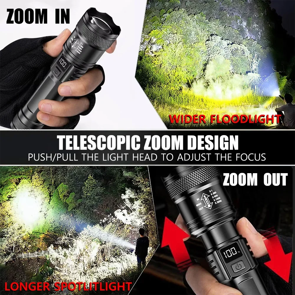 100000LM Super Bright Flashlig – обзор и цена Outdoor Camping Lampe