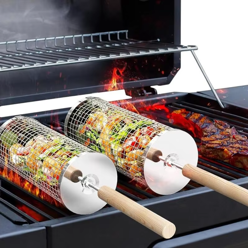 Round Barbecue Grill Basket Se – обзор и цена Outdoor Camping Grill