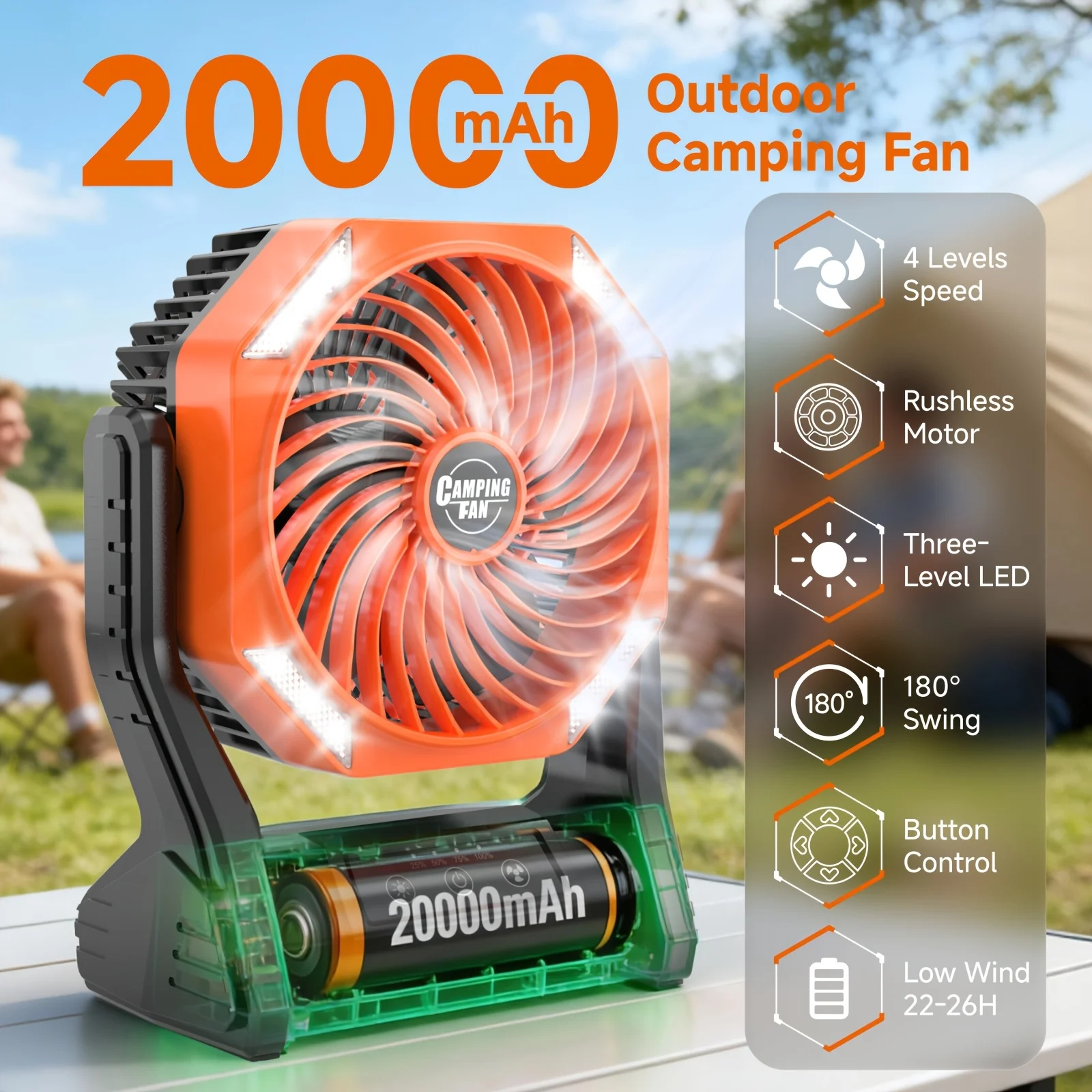 DDHOME 20000mAh Camping Fan wi – обзор и цена Outdoor Camping Fans