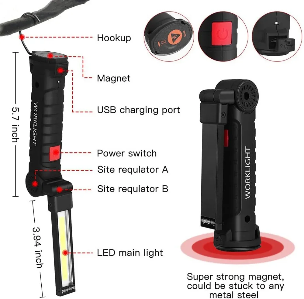 Portable COB LED Flashlight US – обзор и цена Outdoor Camping Lampe