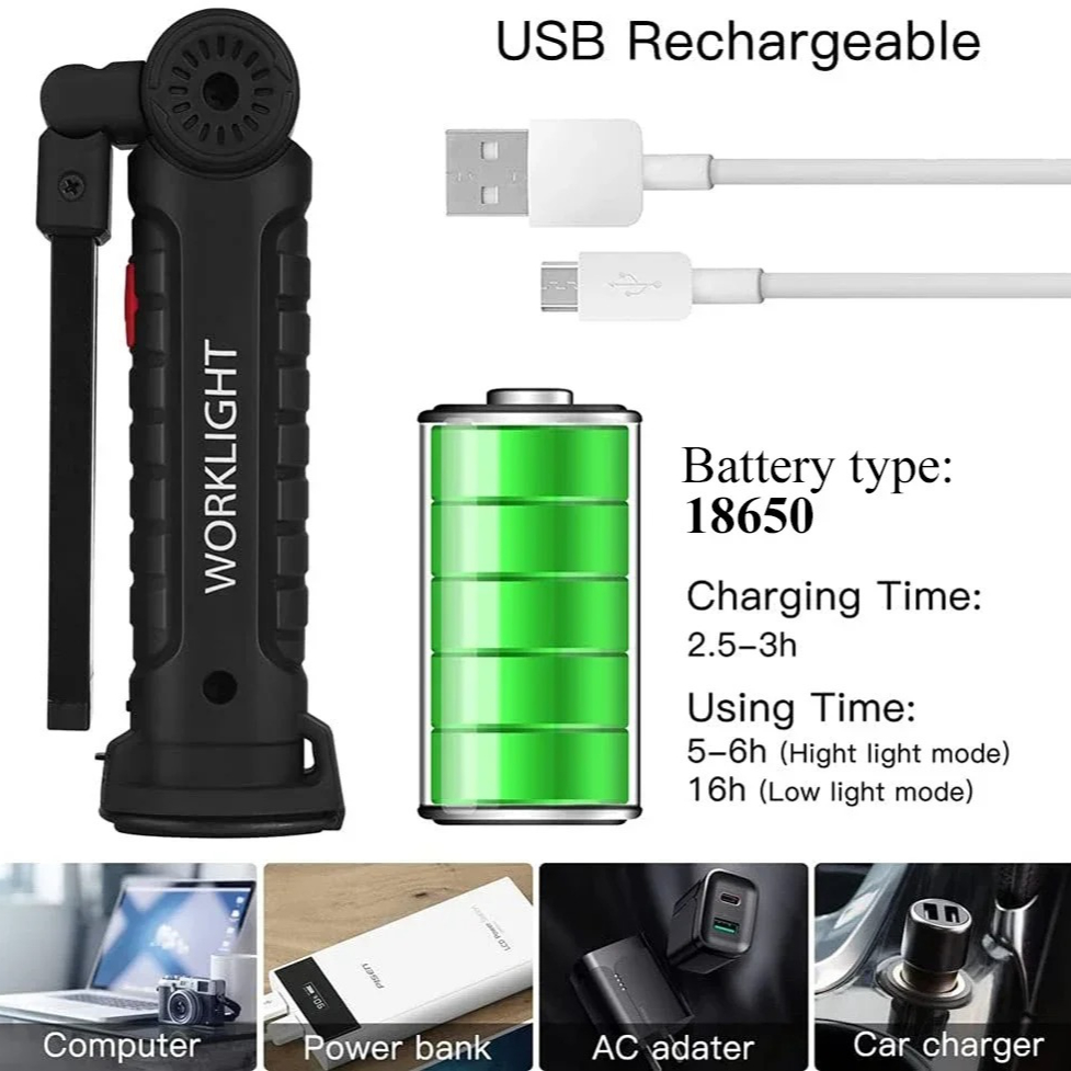 Portable COB LED Flashlight US – обзор и цена Outdoor Camping Lampe