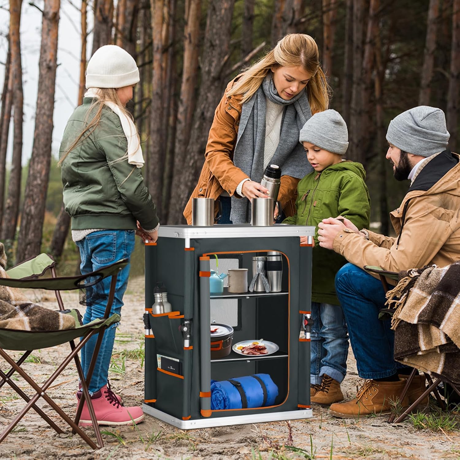 Outdoor Folding Camping Table  – обзор и цена Outdoor Camping Kitchen Setup