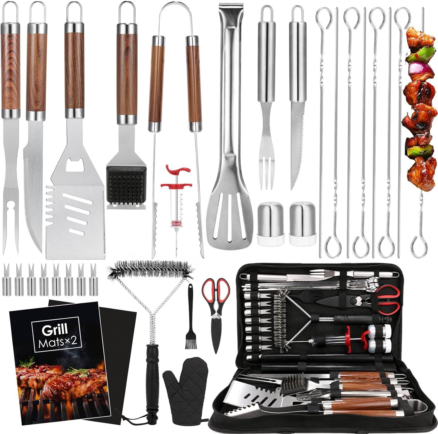 34Pcs Heavy Duty Grill Tools S – обзор и цена Outdoor Camping Utensils