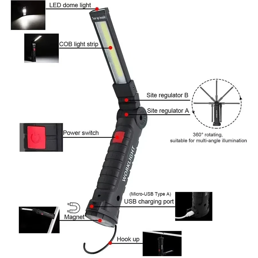 Rechargeable Magnetic Work Lig – обзор и цена Outdoor Camping Lampe