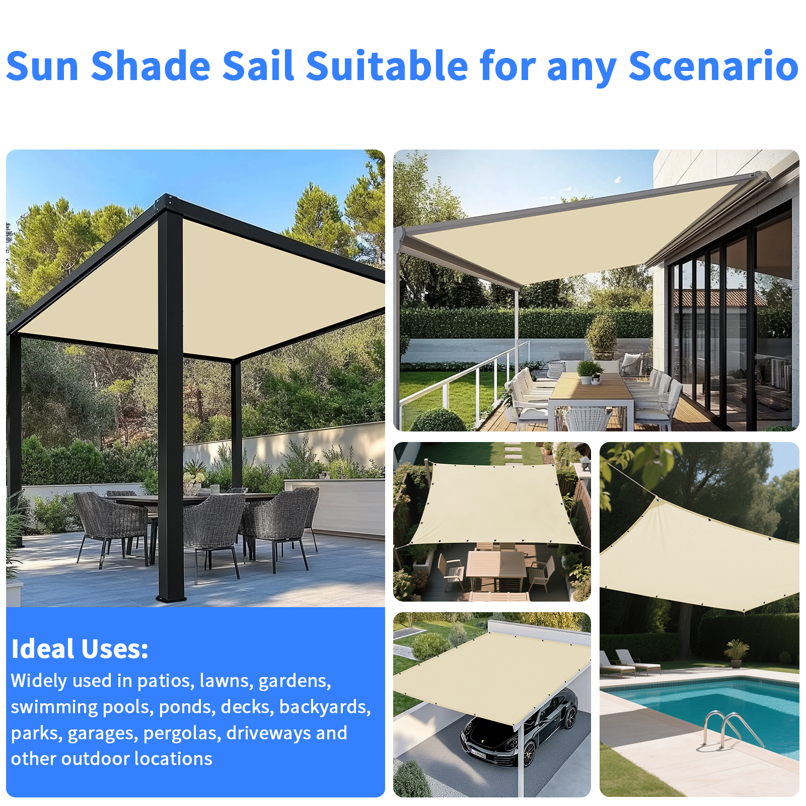 5x4m 4x3m 3x2m Garden Sun Shad – обзор и цена Outdoor Camping Tent Waterproof