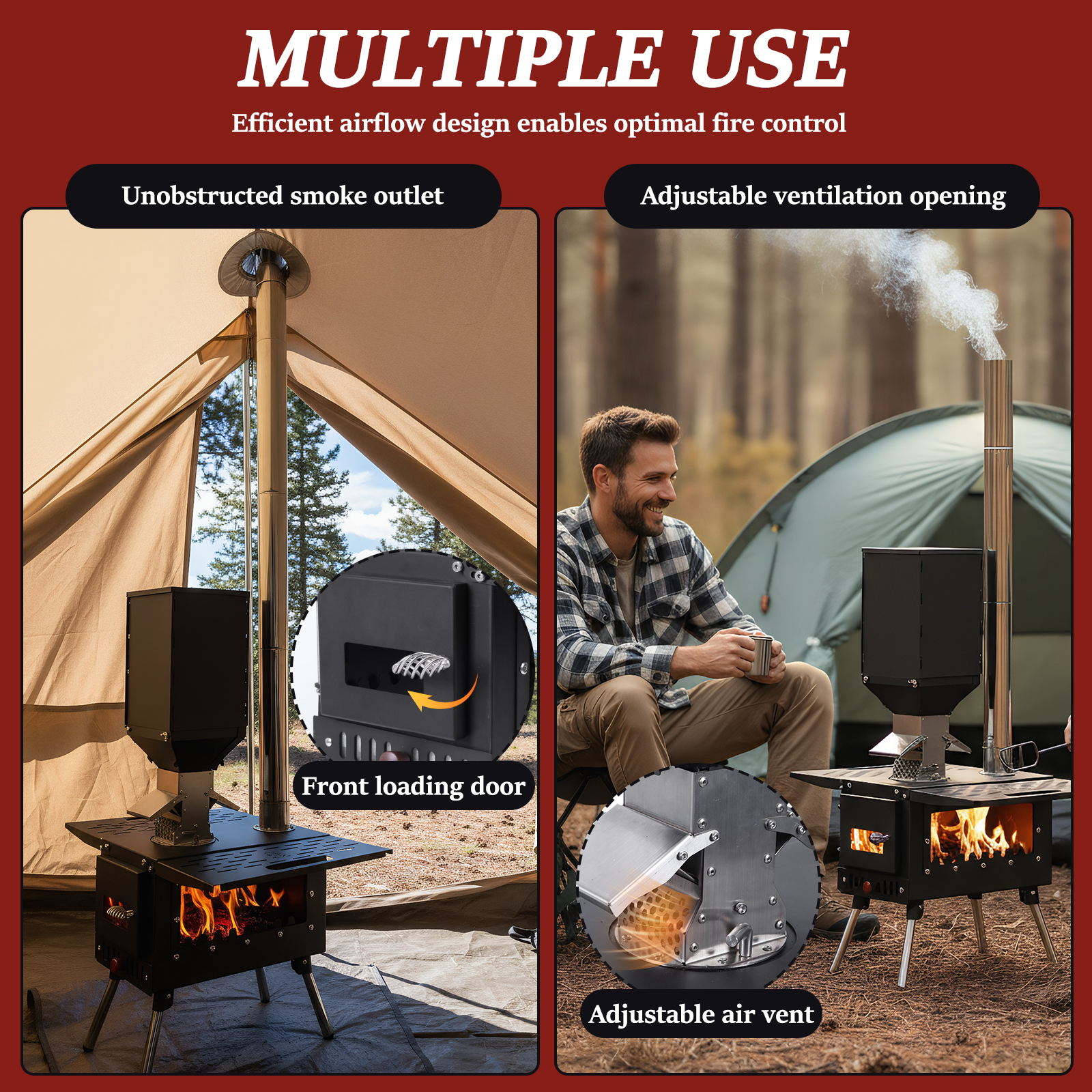 Firewood Stove with Stainless  – обзор и цена Outdoor Camping Bin