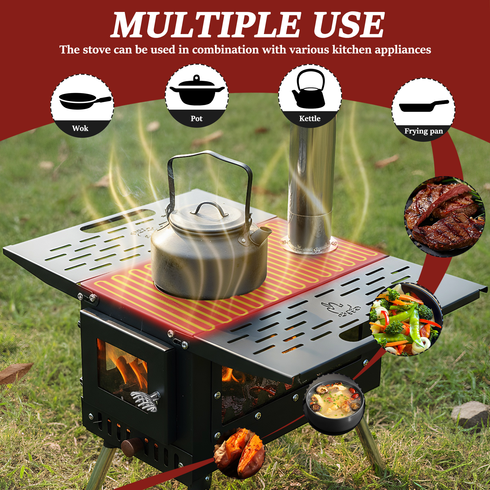 Firewood Stove with Stainless  – обзор и цена Outdoor Camping Bin