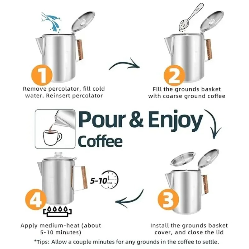 Stainless Steel Camping Coffee – обзор и цена Camp Percolator Coffee