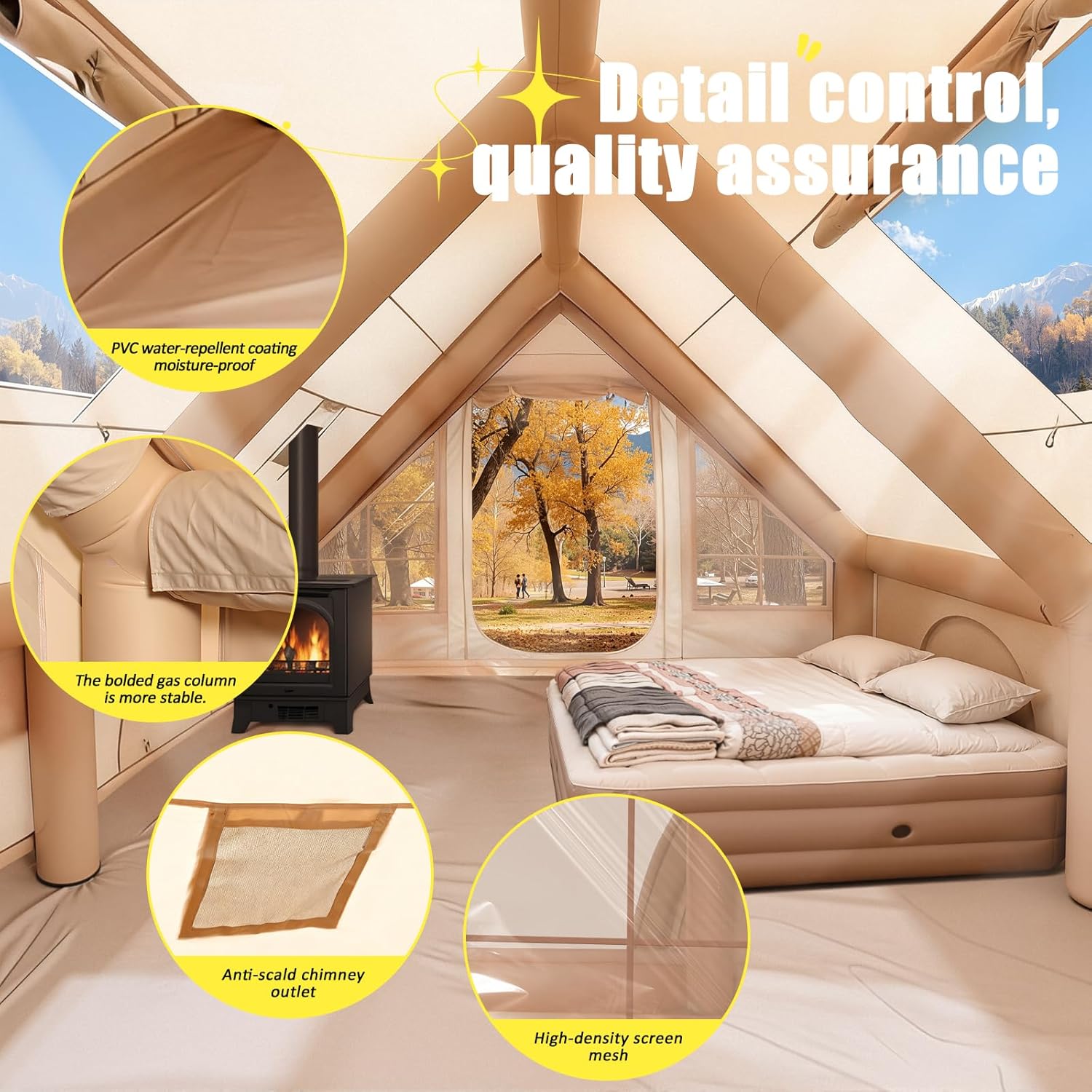 6-8 Person Inflatable Camping  – обзор и цена Outdoor Camping Tent Waterproof