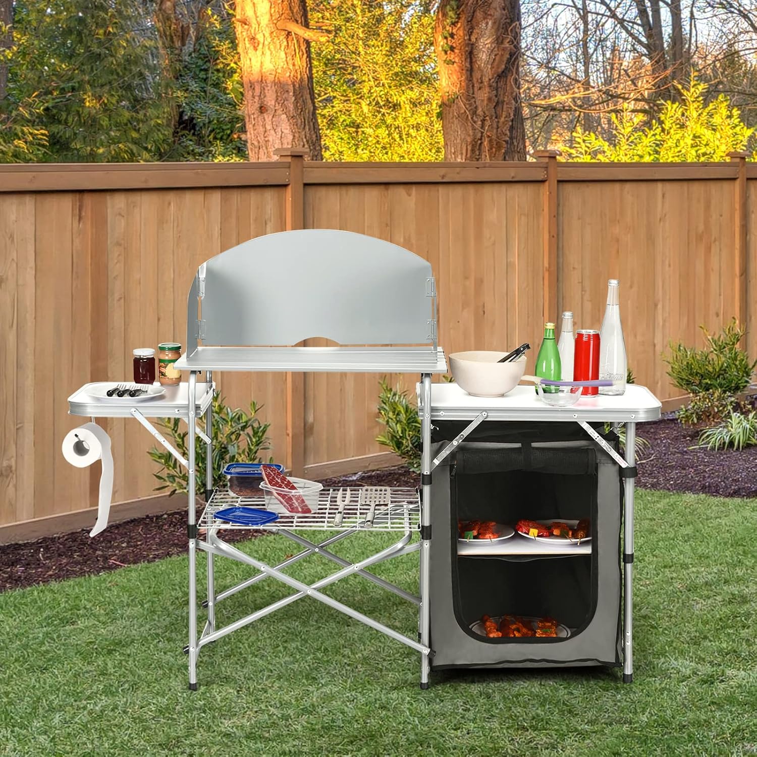 Folding Camping Kitchen Table  – обзор и цена Outdoor Camping Kitchen Setup