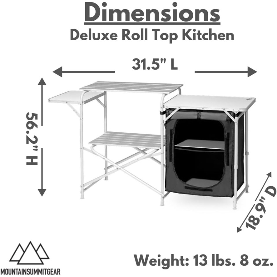 Deluxe Roll Top Kitchen Table  – обзор и цена Outdoor Camping Kitchen Setup