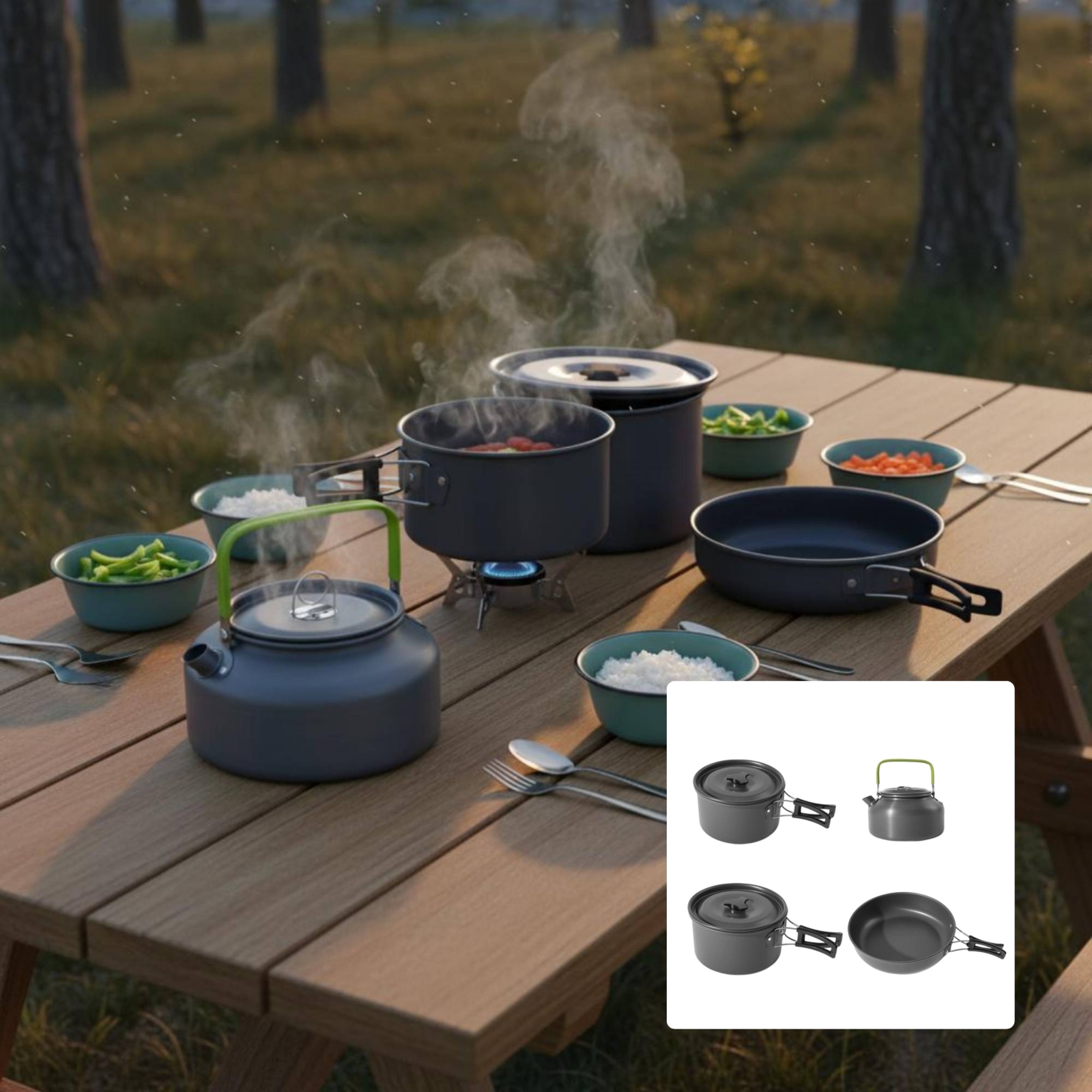 Camping Pot and Kettle Set Nes – обзор и цена Outdoor Camping Kettle