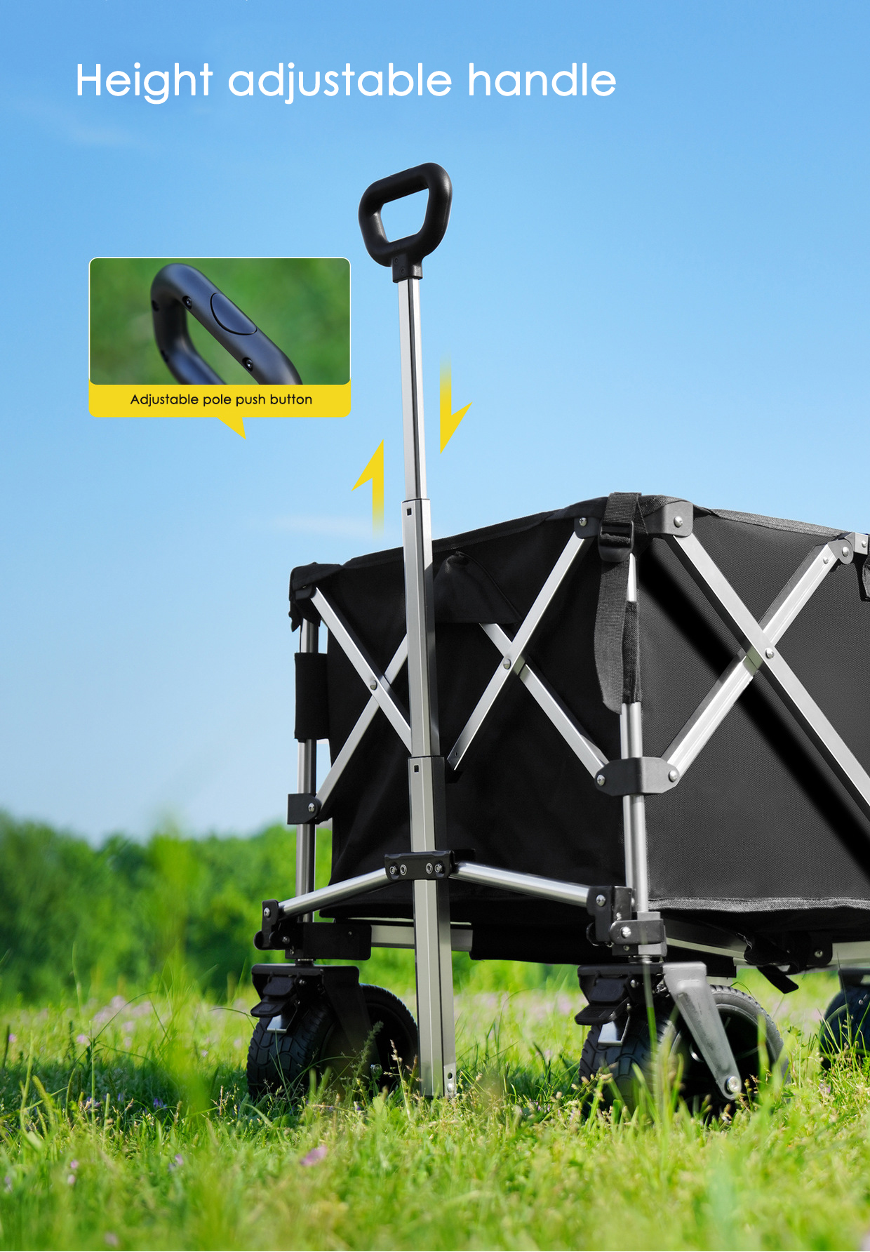 Premium Design Aluminum Foldin – обзор и цена Outdoor Camping Vehicle Wagon