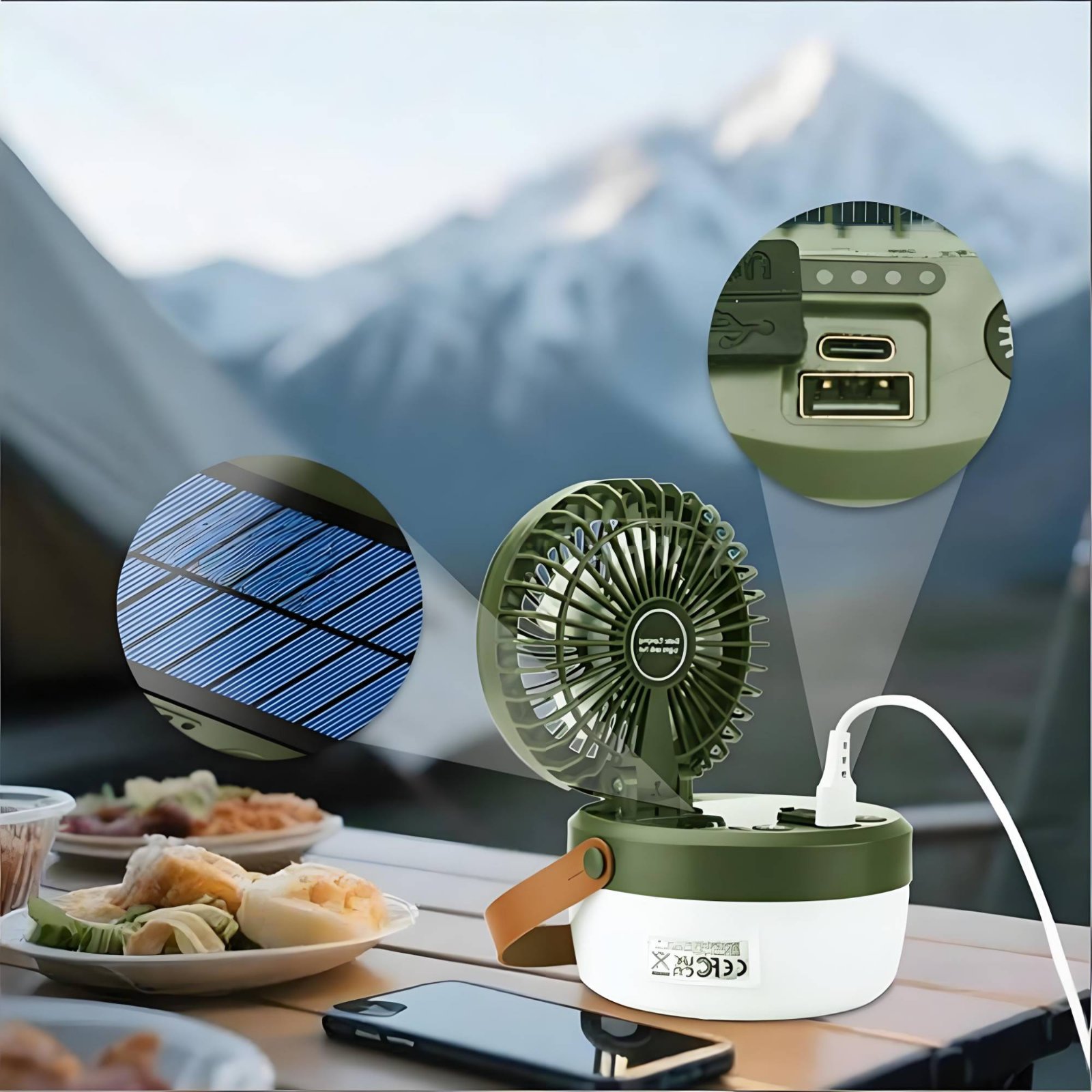 Solar Camping Fan Lantern Fold – обзор и цена Outdoor Camping Fans