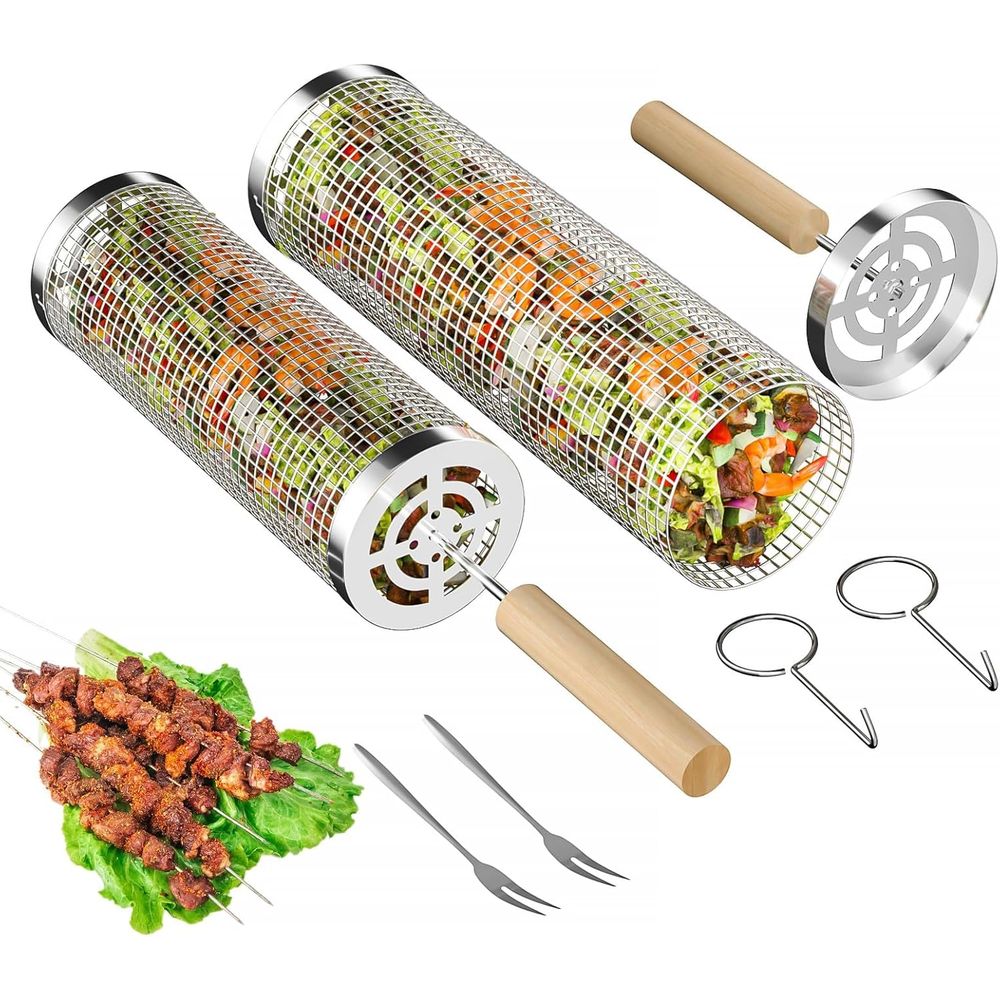 Set of 2 Stainless Steel BBQ G – обзор и цена Outdoor Camping Grill
