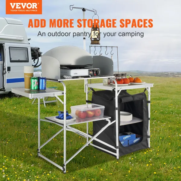 Camping Kitchen Table, Folding – обзор и цена Outdoor Camping Kitchen Setup