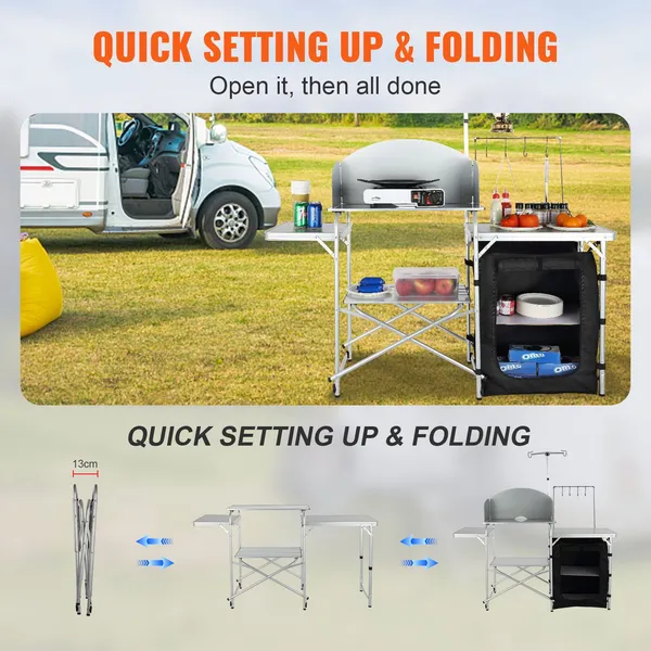 Camping Kitchen Table, Folding – обзор и цена Outdoor Camping Kitchen Setup