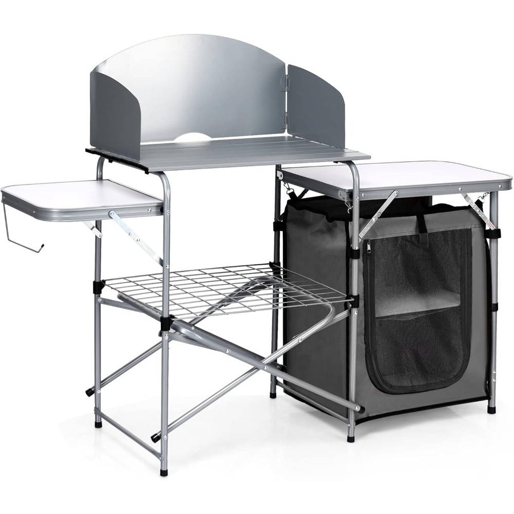 Folding Camping Kitchen Table, – обзор и цена Outdoor Camping Kitchen Setup