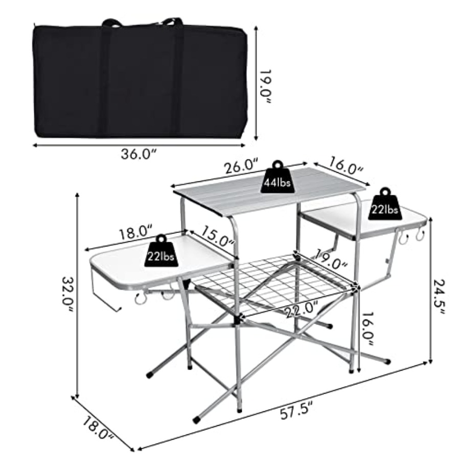 Folding Grill Table with 26''  – обзор и цена Outdoor Camping Kitchen Setup