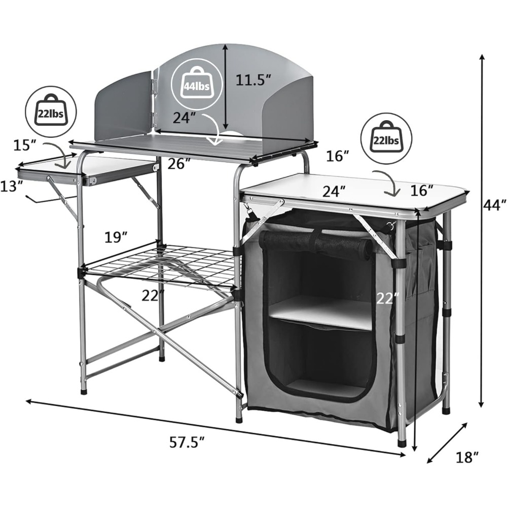 Folding Camping Kitchen Table, – обзор и цена Outdoor Camping Kitchen Setup