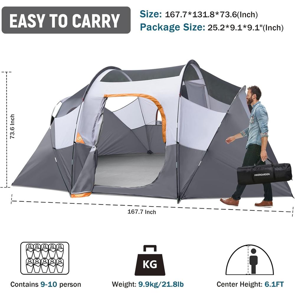 10-Person HikerGarden Tent - Q – обзор и цена Outdoor Camping Tent
