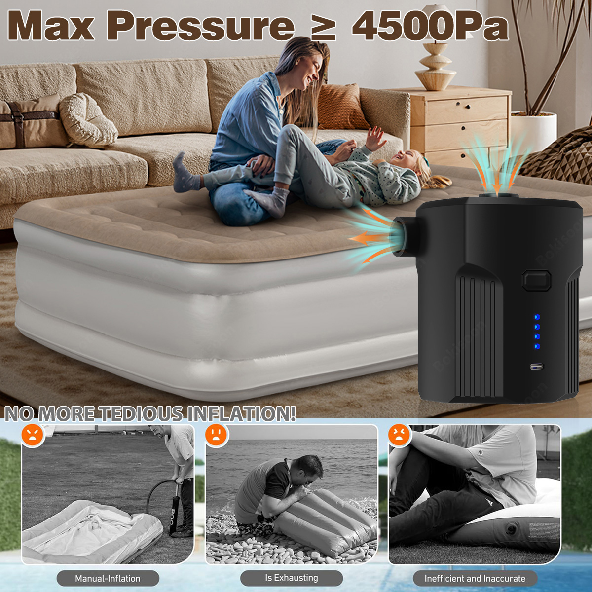 Portable Electric Air Pump for – обзор и цена Outdoor Camping Mattress