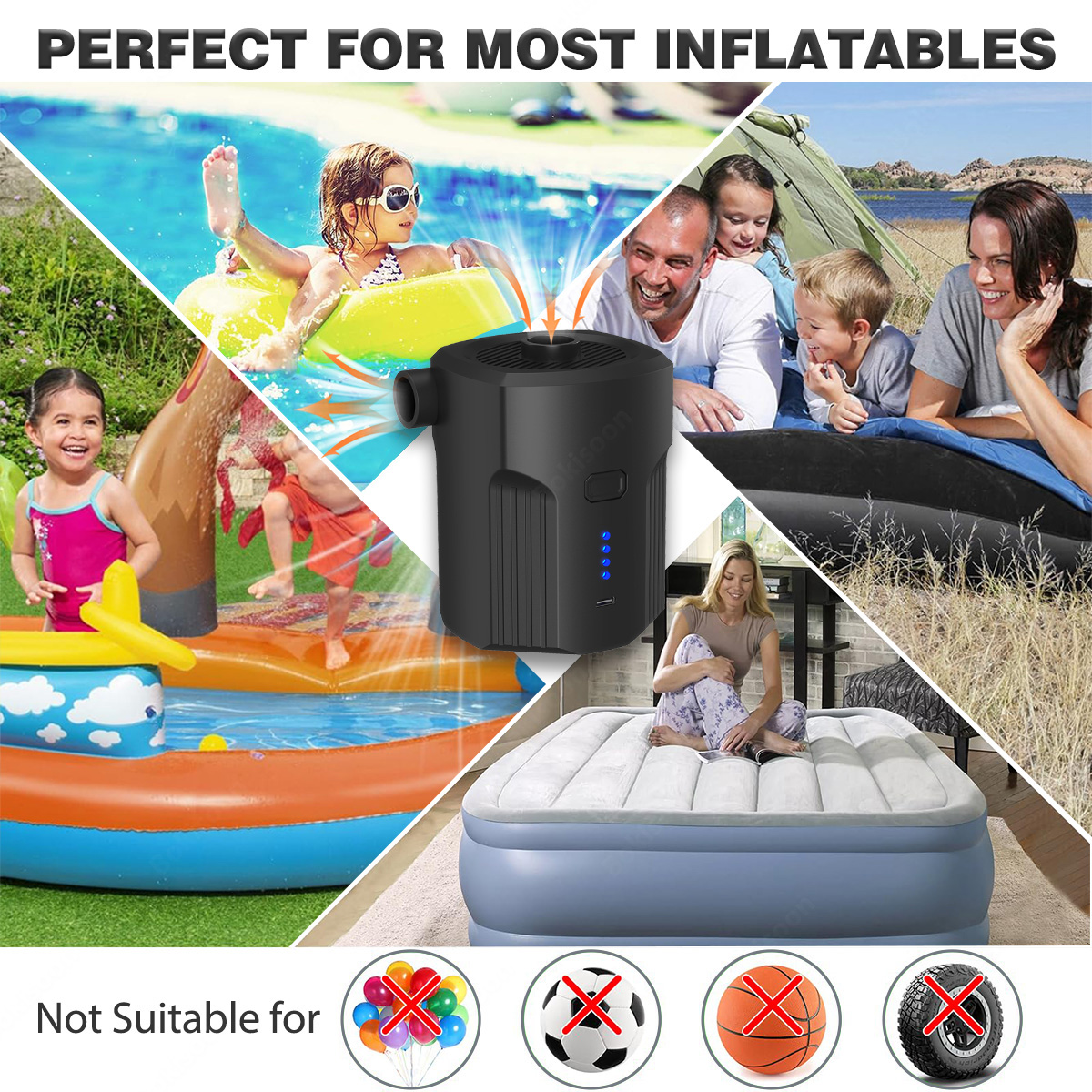 Portable Electric Air Pump for – обзор и цена Outdoor Camping Mattress