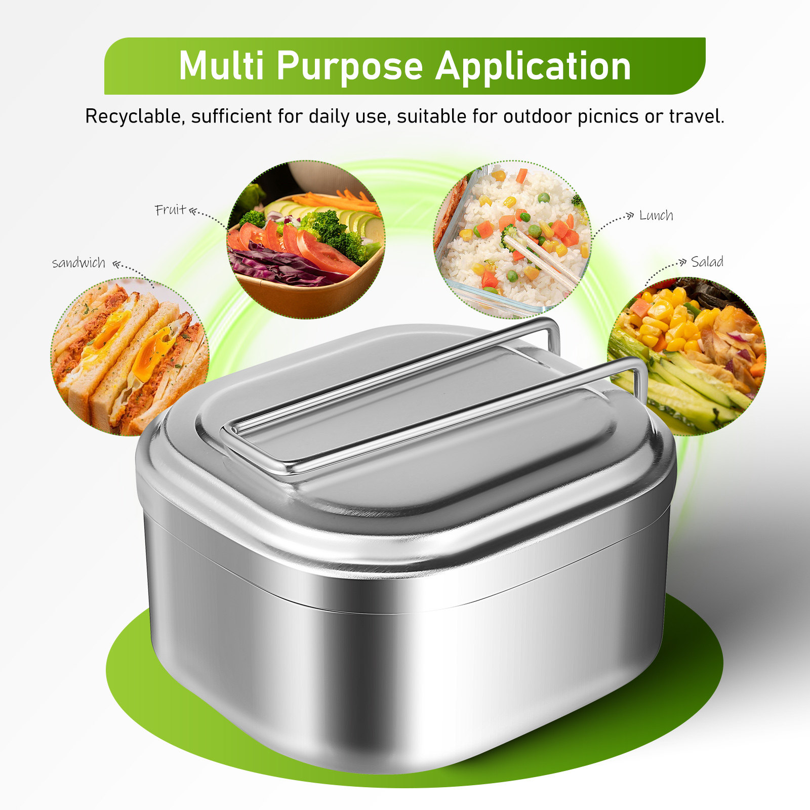 950Ml Aluminum Lunch Box Reusa – обзор и цена Outdoor Camping Food