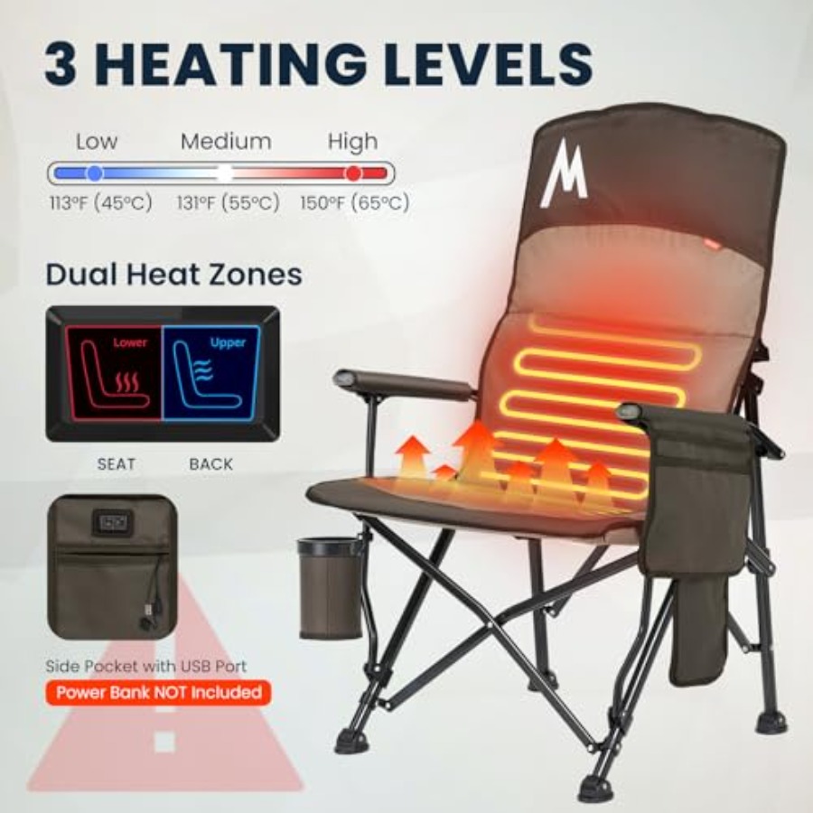 Heated Camping Chair with High – обзор и цена Outdoor Camping Zone