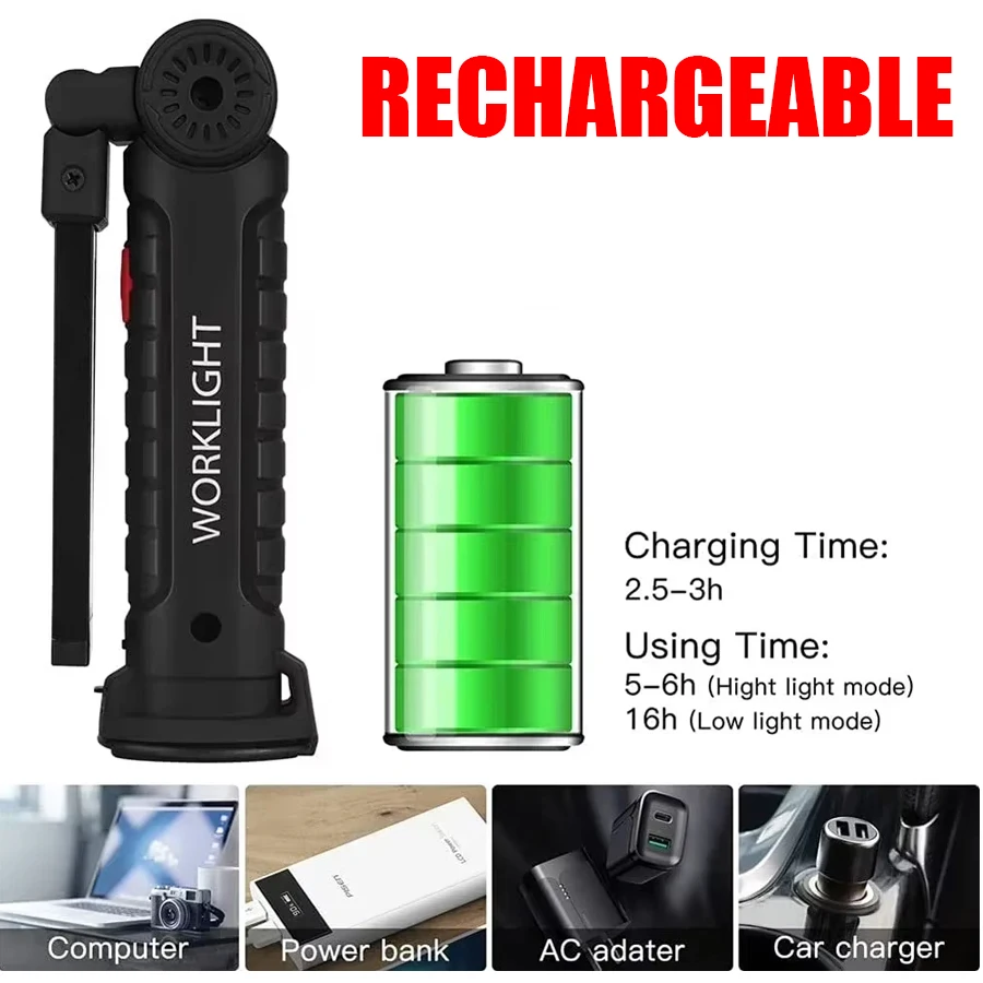 New Portable COB LED Flashligh – обзор и цена Outdoor Camping Lampe