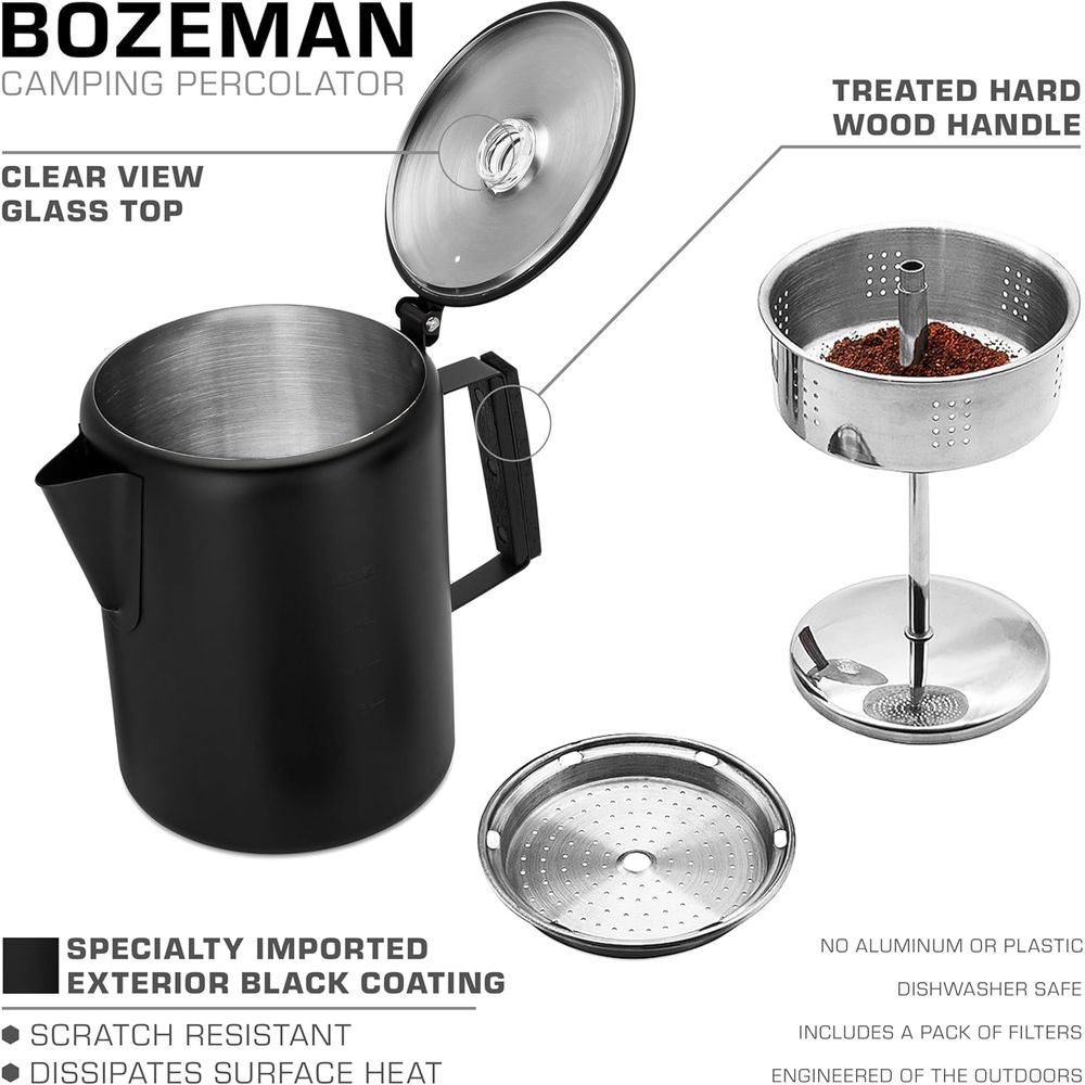 12-Cup Stainless Steel Percola – обзор и цена Camp Percolator Coffee