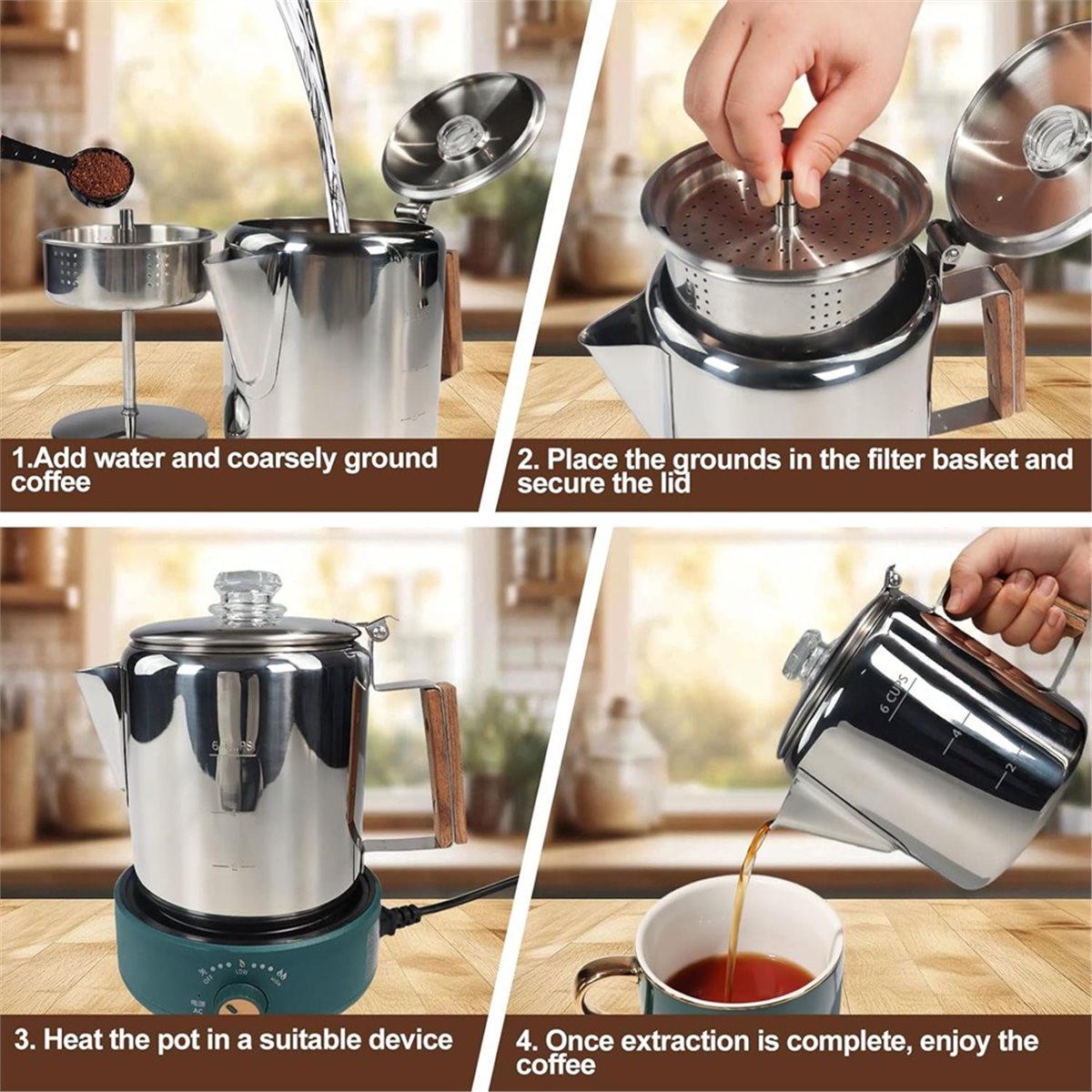 6 Cup Percolator 304 Stainless – обзор и цена Camp Percolator Coffee