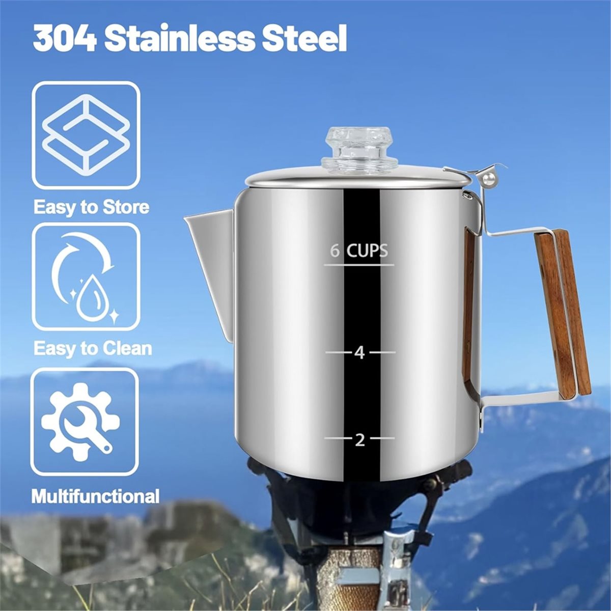 6 Cup Percolator 304 Stainless – обзор и цена Camp Percolator Coffee