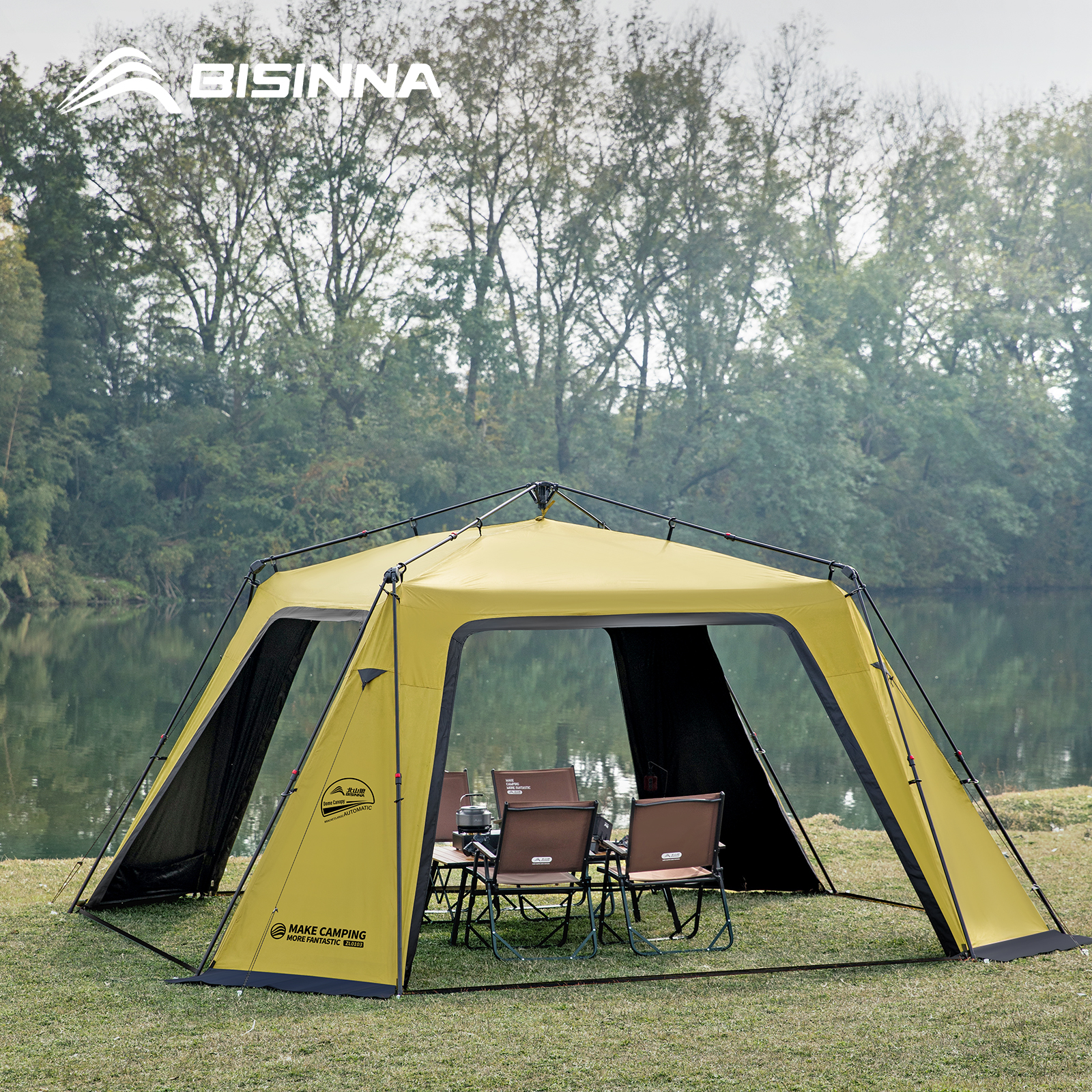 BISINNA 6-8 Persons One-touch  – обзор и цена Outdoor Camping Automatic Quick Opening Tent